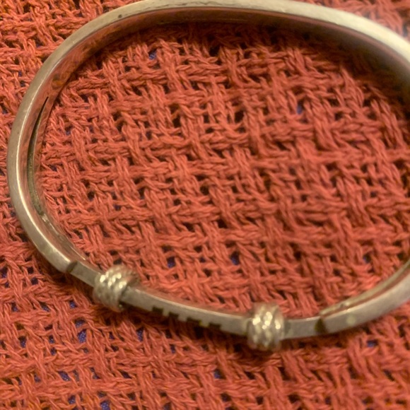 Silver tone bracelet with black accents. Fits small wrist. - Picture 4 of 13